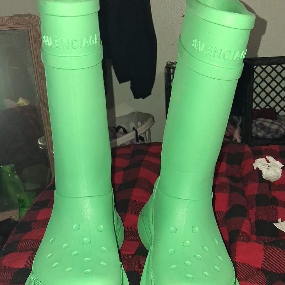 Balenciaga Green Rain & Snow Boots